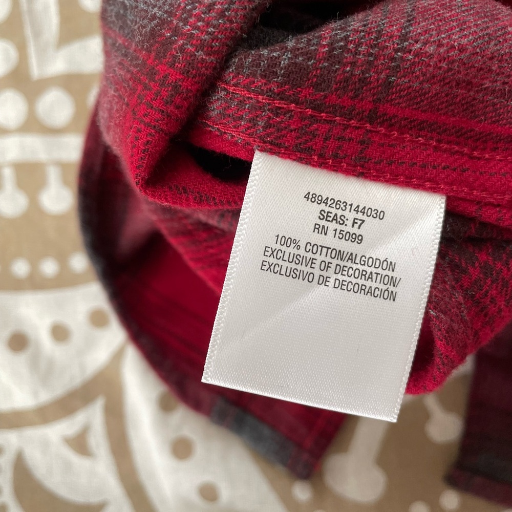 Men’s Outdoor Life NWOT Cotton Red Gray and Black Flannel Shirt - Picture 9 of 9